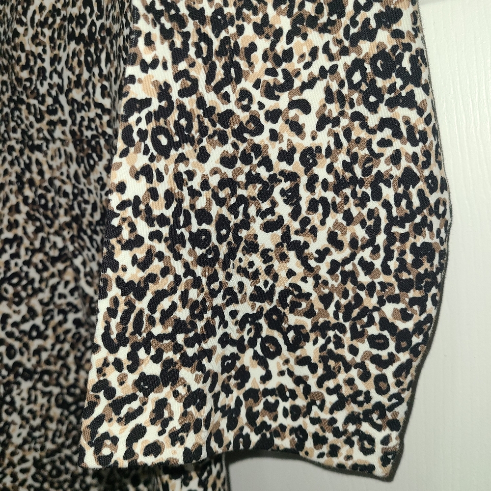 Old Navy leopard print 3/4 sleeve stretch cotton dress women's‎ M NWT office - Picture 9 of 15